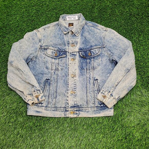 Vintage LEE Riders Denim Jacket Medium 22x25 Crop PATD-153438 - Picture 1 of 16